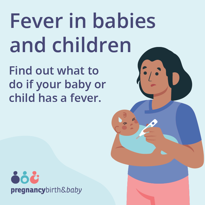 Fever in babies and children infographic - promo tile